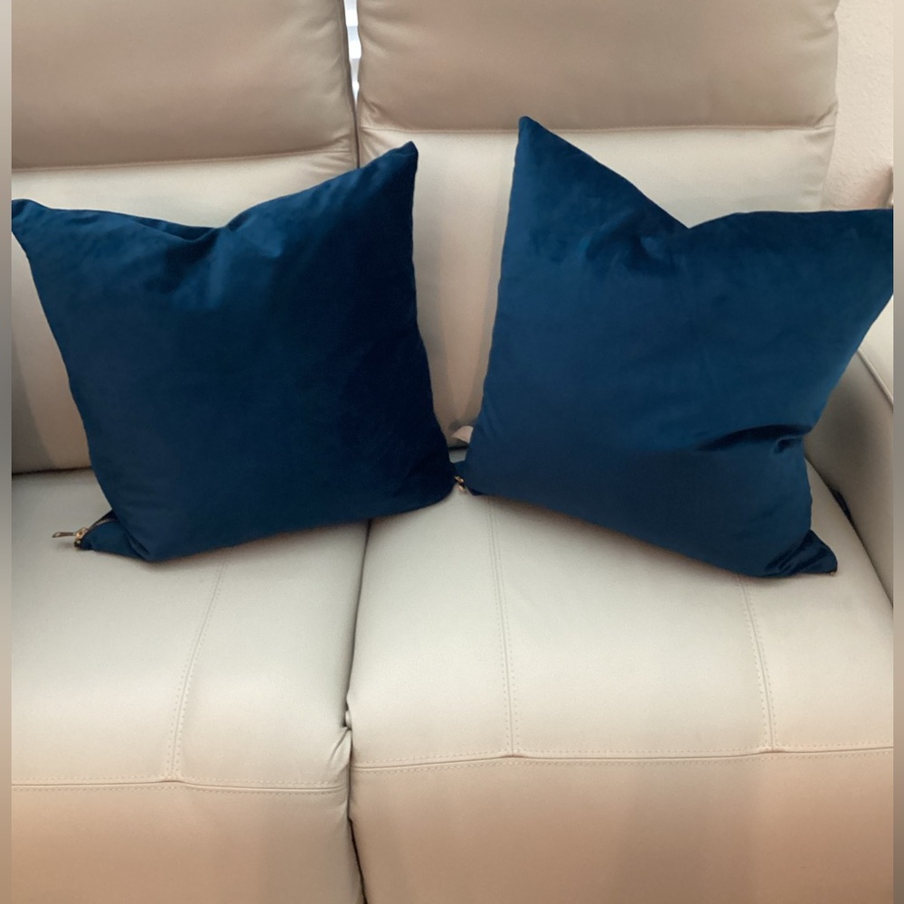 Teal Velvet Throw Pillow - Set of 2